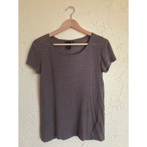 XS 100% linen tee — taupe — soft thin comfy